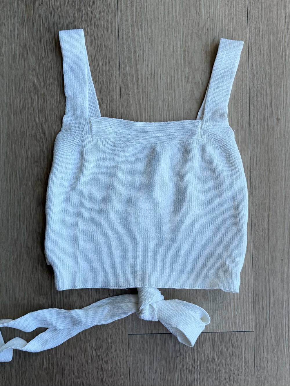Urban Outfitters Women’s White Knit Tie-Back Tank Top S